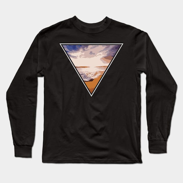 Triangle Sea Beach Lover Backpacker Adventure Outdoor Nature Trip Camper Design Gift Idea Long Sleeve T-Shirt by c1337s